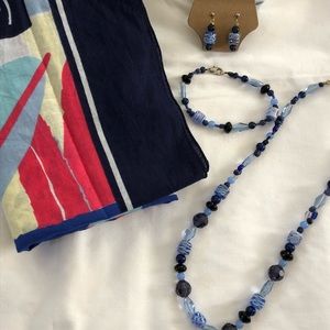 Handmade jewelry set with scarf